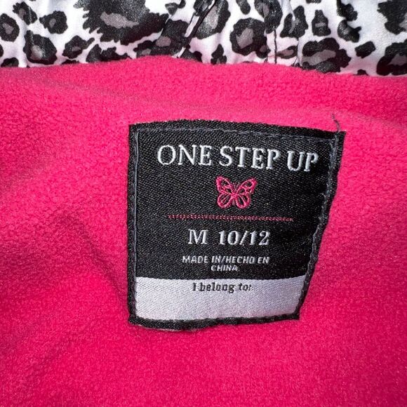One Step Up Girls Puffer Vest Jacket Leopard Print Fleece Lined Sleeveles Medium - Picture 7 of 9